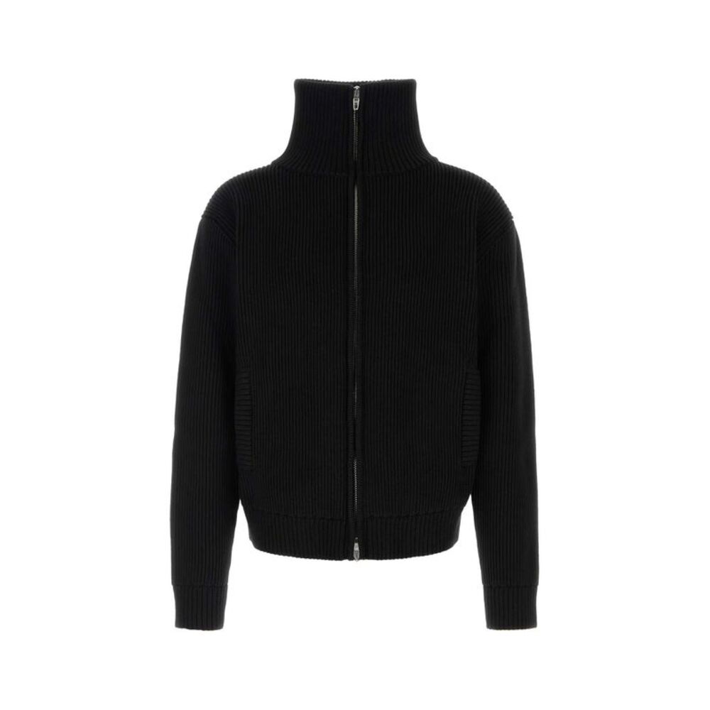 Balenciaga Men Black Cotton Blend Cardigan